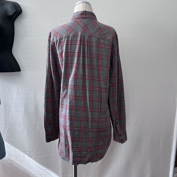 J Crew Plaid Long Sleeve Button Down Shirt Women 4T Gray Red - Picture 5 of 6